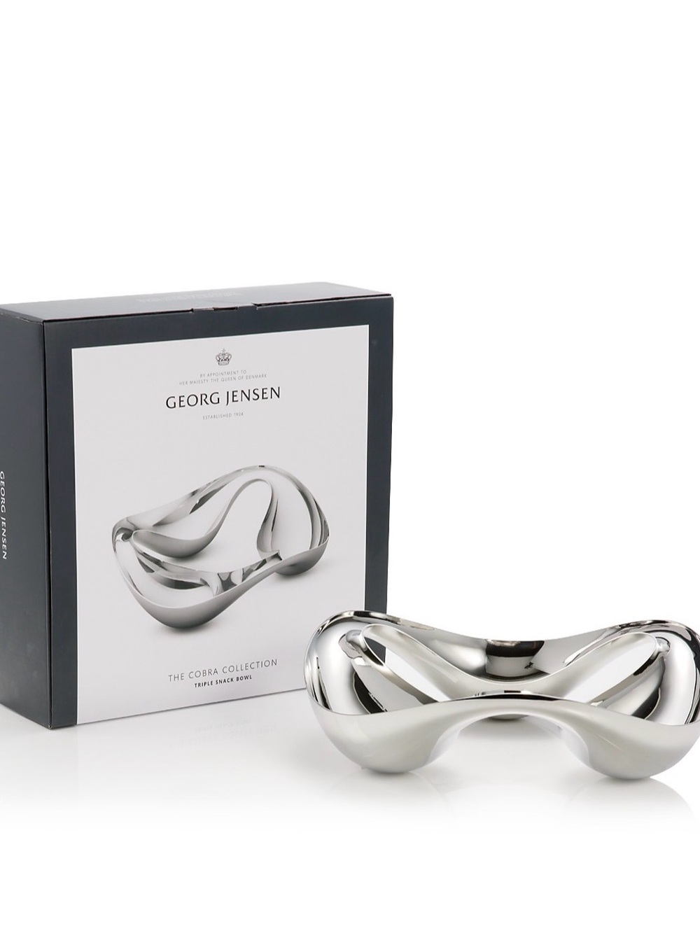 Georg Jensen Triple Snack Bowl-Cobra Collection